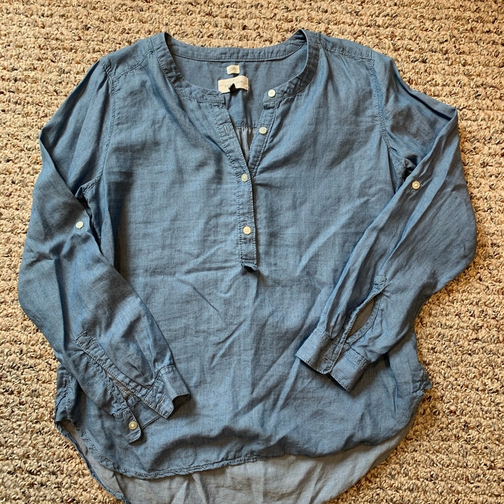 Denim 3/4 length sleeve shirt